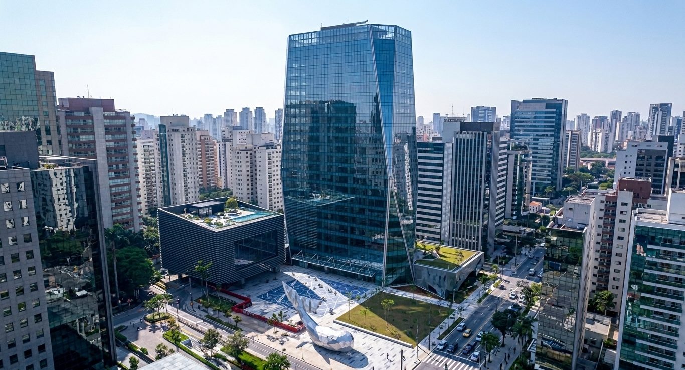 Wachstumsmarkt Brasilien Blick auf moderne Wolkenkratzer und Bäume – Der Wachstumsmarkt Brasilien bietet enorme Chancen für deutsche KMU